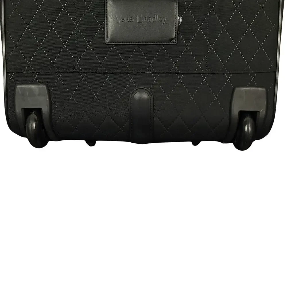 Vera Bradley Quilted Rolling Carry On Travel Bag Luggage Suitcase Black